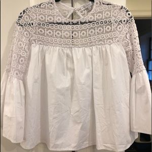 New White Cotton Endless Rose Top Revolve sz S